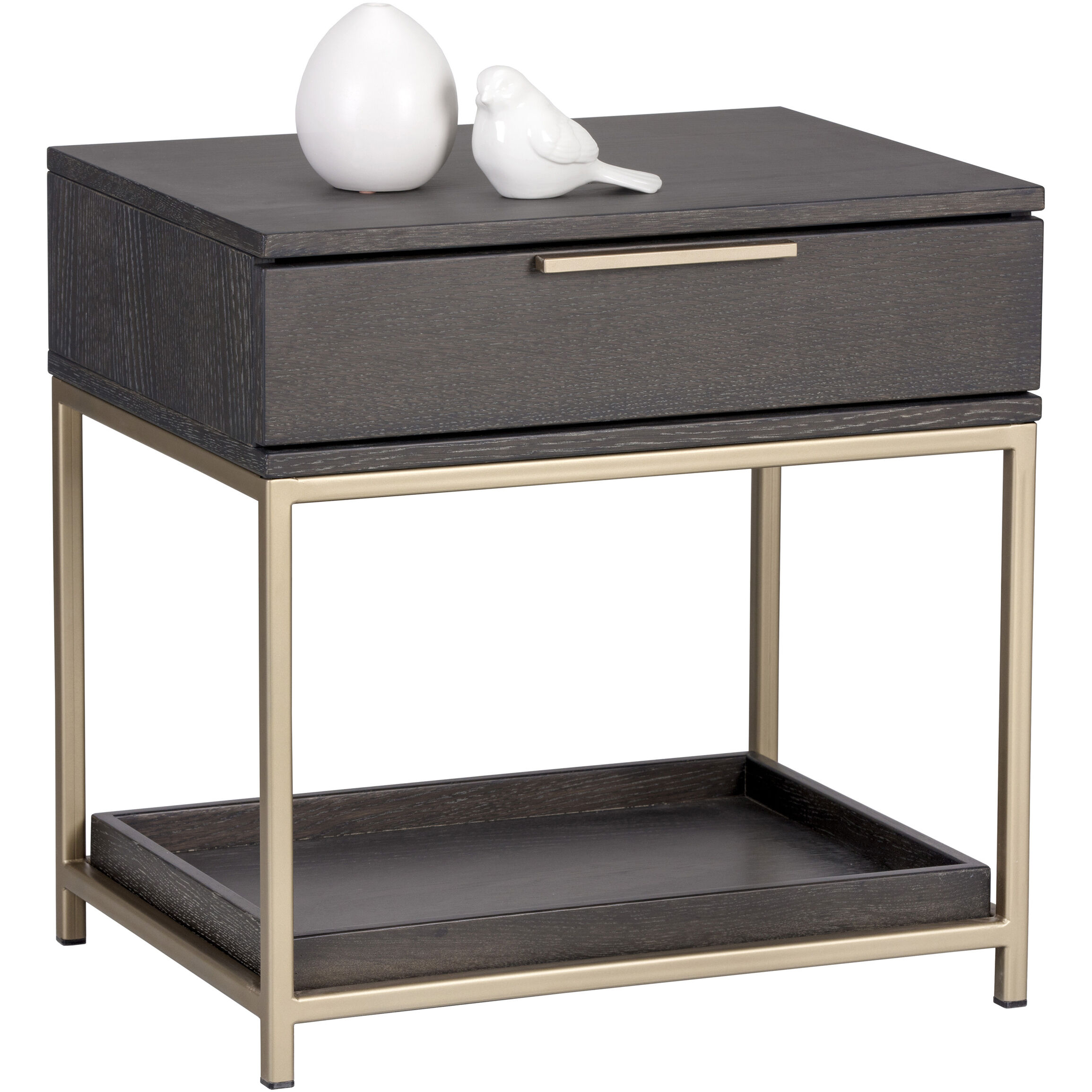 Rebel 23.5 X 23.5 inch Gold / Charcoal Grey Night Stand, Small